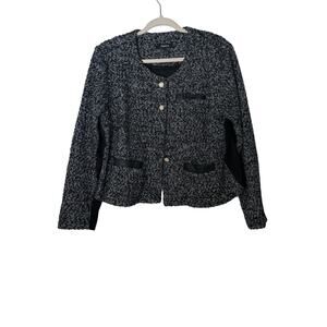 Torrid Boucle Knit Collarless Fabric Metallic Blazer Jacket Women's size 1